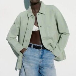 Zara Sage Green Utility Jacket